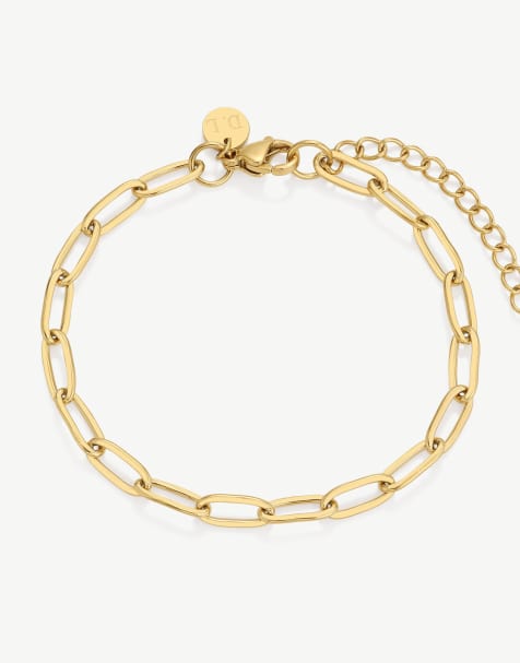 D.LOUISE Paperclip waterproof bracelet in gold  - GOLD - view 1