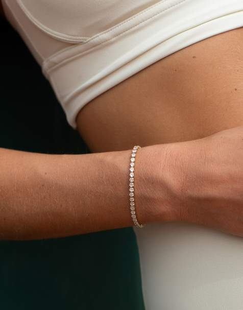 D.LOUISE waterproof Luxe tennis bracelet 3mm 16 in gold   - GOLD - view 1
