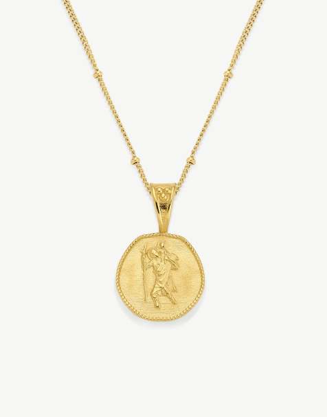 D.LOUISE waterproof St Christopher  necklace in gold - view 1