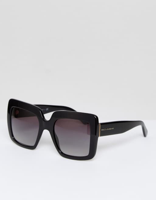 Dolce & Gabbana over sized square sunglasses in black | ASOS