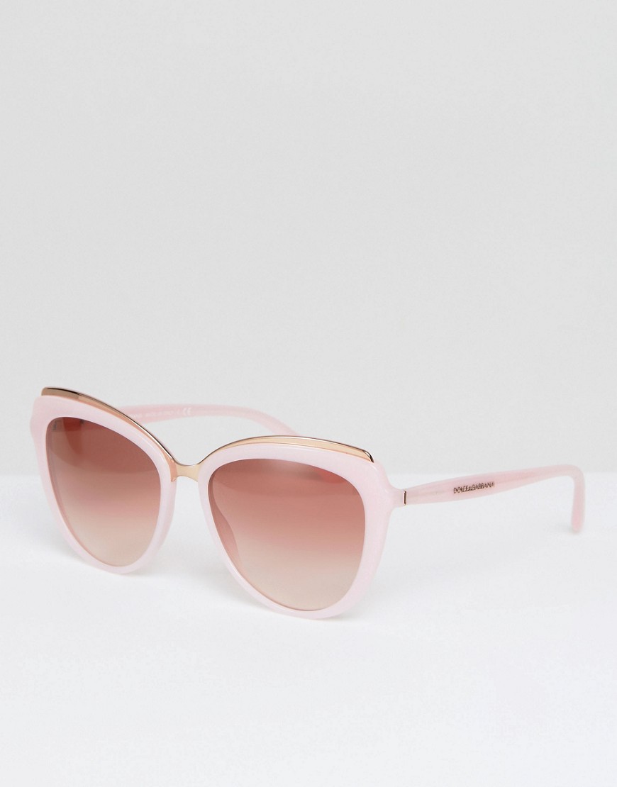 Dolce & Gabbana - pink cat eye-solbrillser 57mm