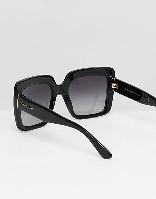 Dolce & Gabbana Vierkante bril zwart casual uitstraling Accessoires Zonnebrillen Vierkante brillen 