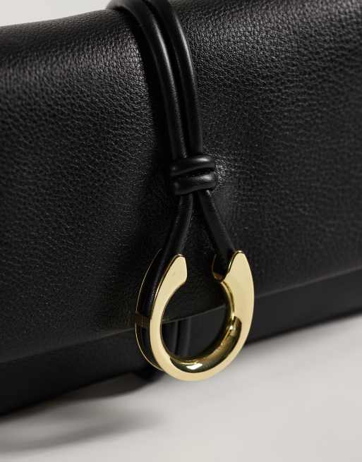 Dolce Vita Amina leather shoulder bag with gold hardware in black, 3 of 4