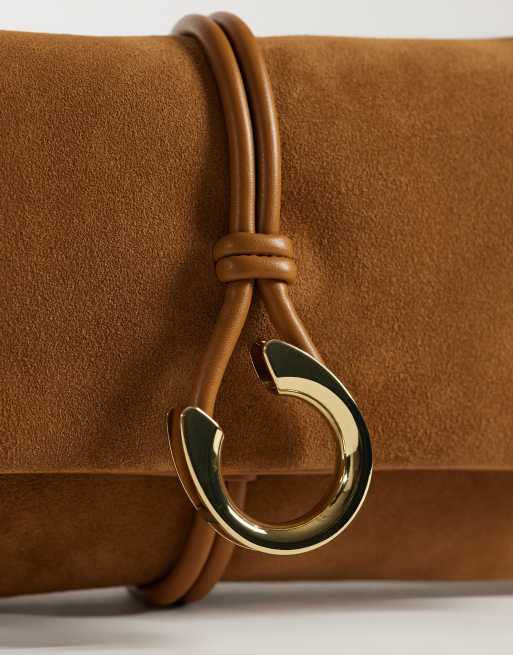 Dolce Vita Amina leather shoulder bag with gold hardware in cognac, 3 of 4