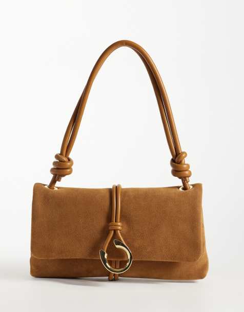 Dolce Vita Amina leather shoulder bag with gold-tone hardware in cognac - view 1