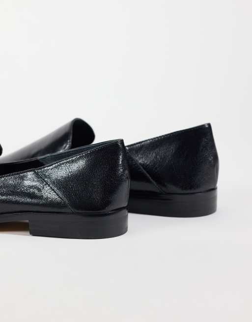 Dolce Vita Beny mocasines de punta cuadrada en cuero negro, 4 de 4