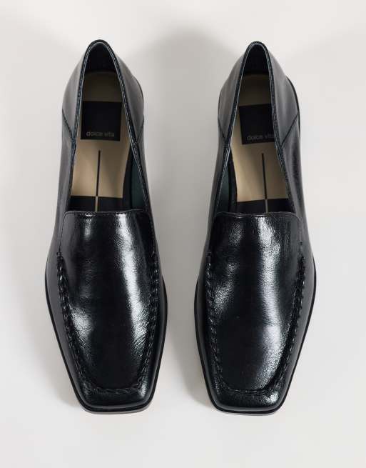 Dolce Vita Beny square toe loafers in black leather, 3 of 4