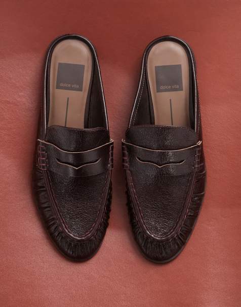 Dolce Vita – Betzy – Marszczone klapki loafersy w kolorze jeżynowym - view 1