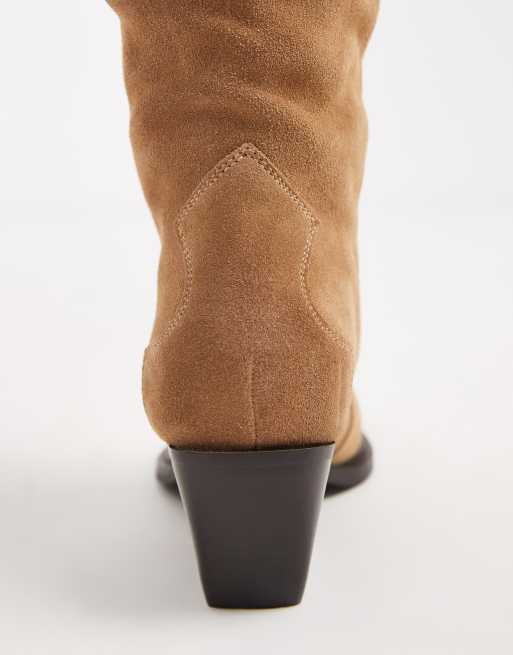 Dolce Vita - Bottes hauteur genou style western en daim - Taupe, 2 de 5