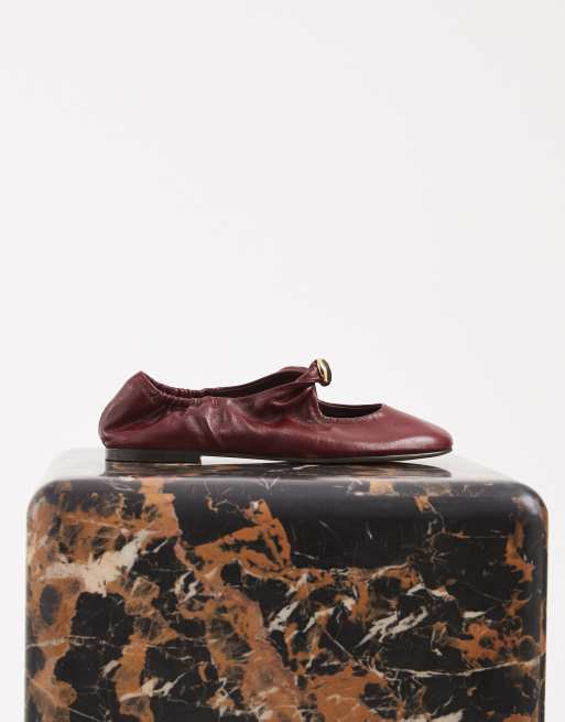 Dolce Vita Cornel ballet flats with gold detail in oxblood, 3 of 5