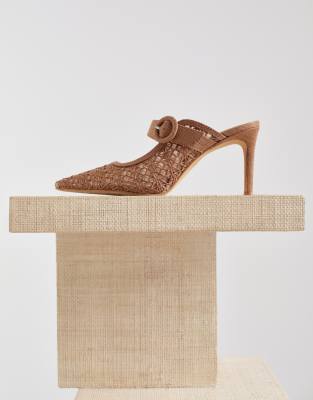 Keekee - Spitze Absatzschuhe in Hellbraun mit Makramee-Design Braun 40