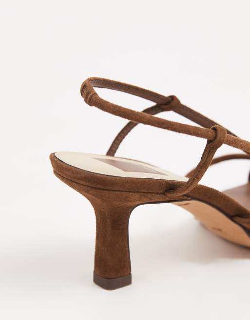 Dolce Vita Mylee sandales à talons à brides avec détail doré en daim châtaigne, 4 de 5