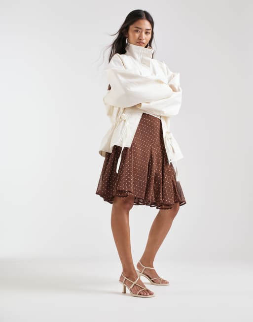 Dolce Vita Mylee strappy mid height heeled sandals with gold-tone hardware in creme leather, 3 of 4