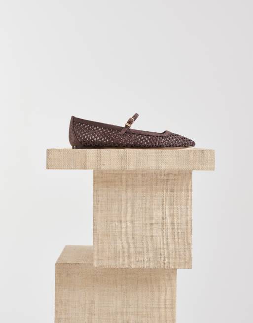 Dolce Vita – Reyes – Ballerinas aus Netzstoff in Braun, 3 von 4