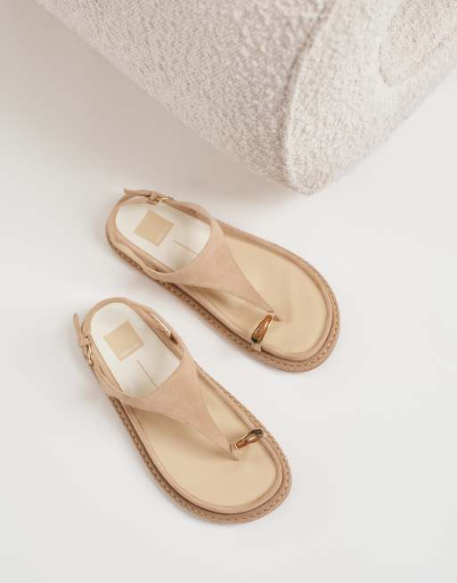 Dolce Vita - Stefan - Sandales en daim avec boucle à l'orteil et pierre - Beige, 3 de 4