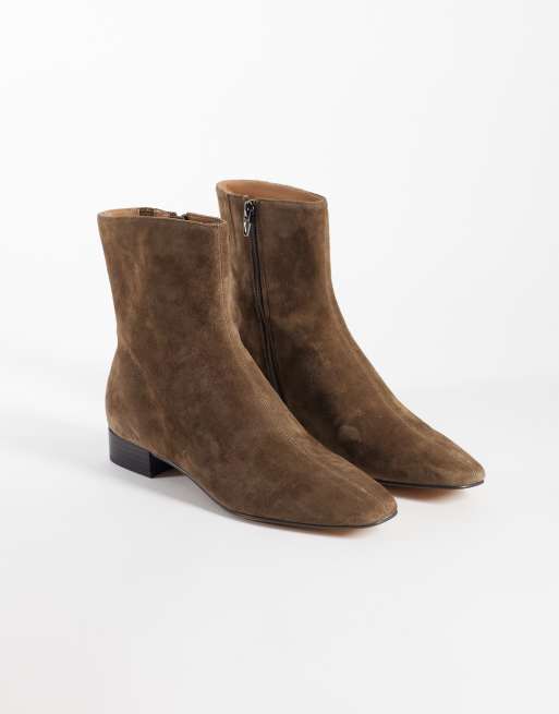 Dolce Vita Tarine chisel toe low ankle boots in chocolate suede, 2 of 4