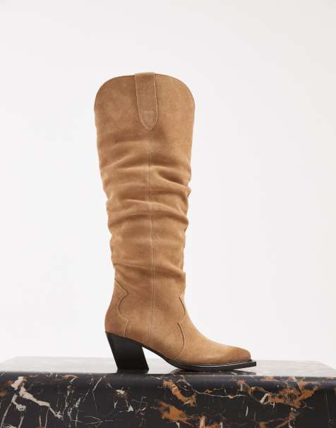 Dolce Vita western knee boots in taupe suede - view 1