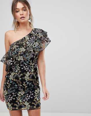 asos one shoulder floral dress