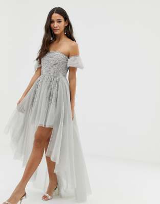 asos grey prom dress