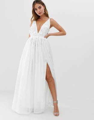 white maxi petite dress