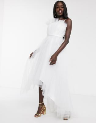 White tulle hot sale dress midi