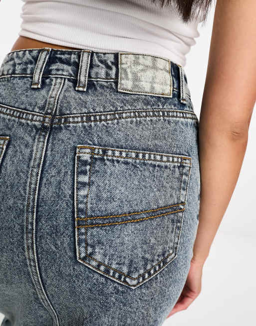 Don't Think Jupe en jean mi-longue fendue à l'avant Bleu