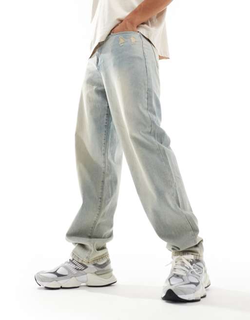 Don't Think Twice - Jean baggy rigide - Bleu clair vintage