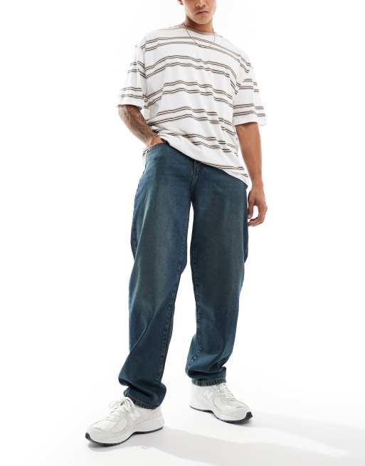 Don't Think Twice - Jean baggy rigide - Bleu foncé vintage