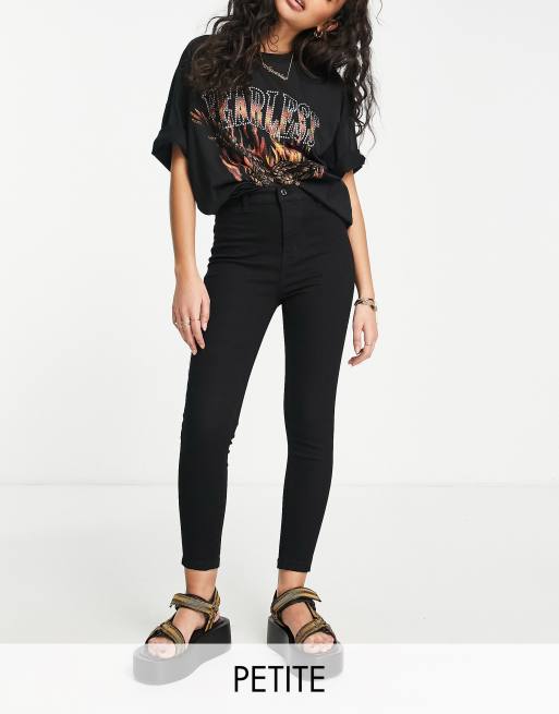 Don't Think Twice Petite - Chloe - Jeans skinny elasticizzati a vita alta in stile disco, colore nero  , 2 di 4