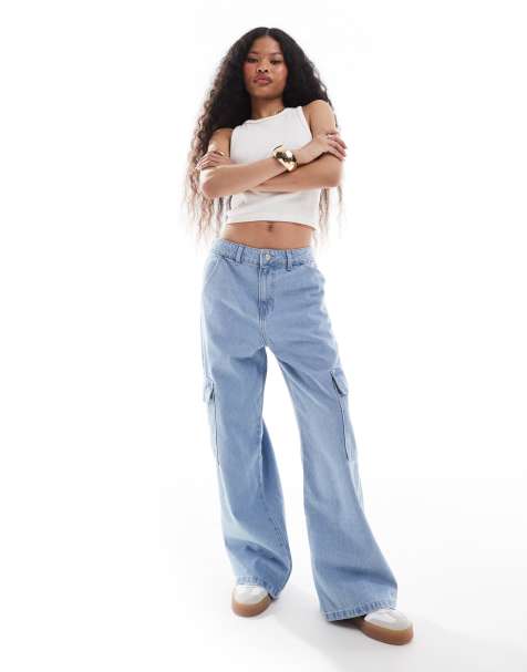 Don't Think Twice Petite - Dom - Jean cargo droit - Bleu clair - view 1