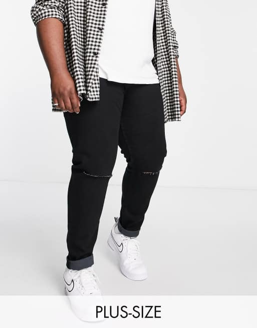 Don't Think Twice Plus - Jeans skinny neri strappati 