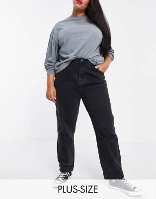 Don T Think Twice Plus Lou Mom Jeans In Vintage Black Asos