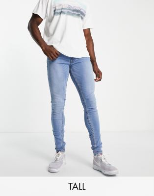 Don't think twice, Jeans, Dtt Tall Straight Leg Jeans With Cargo Pockets  In Light Blue