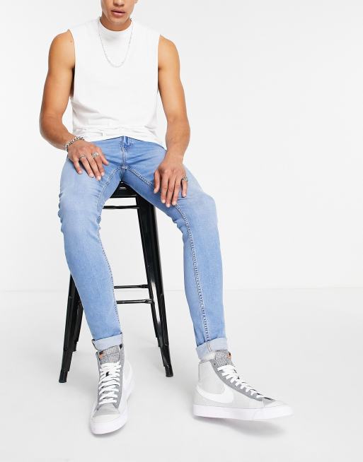Dont Think Twice - Tall - Skinny fit jeans in medium blauw