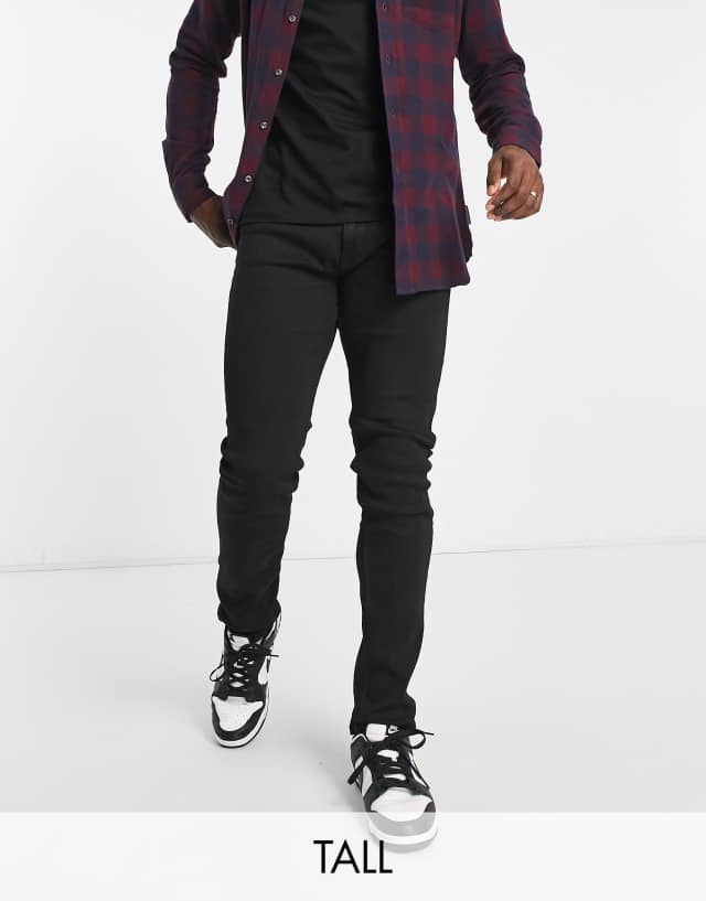 Don't Think Twice Tall slim fit jeans in black