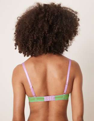 Dora Larsen Womens Clean Mesh Dolly Clean Underwire Stretch-tulle Bra In Green