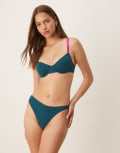 [Dora Larsen] Dora Larsen Freda cotton lingerie thong in teal-Blue 16 Teal