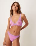 [Dora Larsen] Dora Larsen Pippa tulle lingerie thong in lilac-Purple 6 LILAC