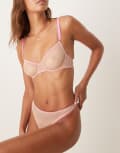 [Dora Larsen] Dora Larsen Polly tulle lingerie thong in pale pink 6 PINK