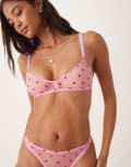 [Dora Larsen] Dora Larsen Priya tulle heart embroidered half bralet in pink 12 B-C PINK