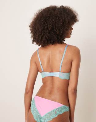 Dora Larsen Summer Lace And Microfiber Underwire Bra In Multi