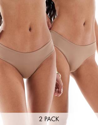 Dorina 2 pack lingerie thong in brown