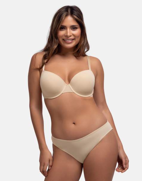 Dorina 2-pack louise light padded demi black/beige bra in black/beige