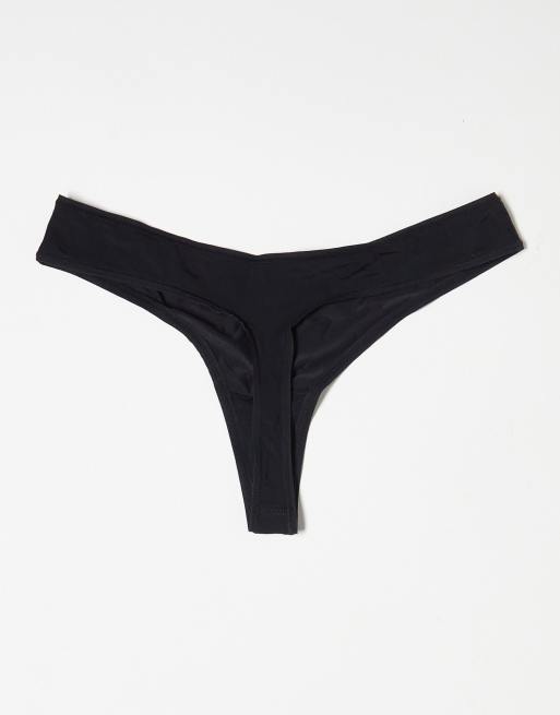 Dorina 3 pack micro and mesh dipped thongs in black, 4 of 4