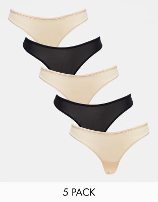 Dorina Dorina 5 pack no vpl v front thong in multi