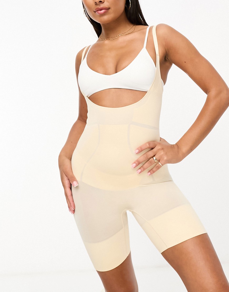 Dorina Absolute Sculpt high control open bust shaping bodysuit with short in beige-Neutral