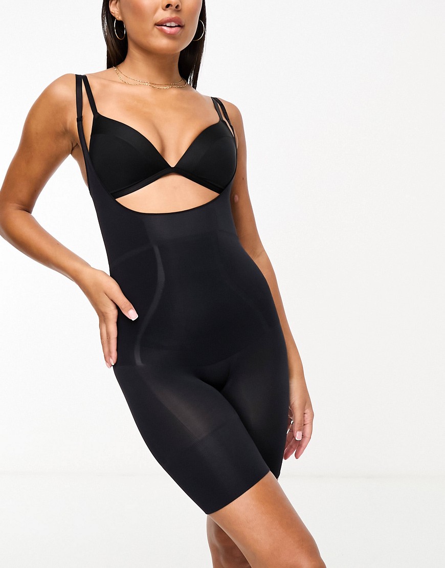 Dorina Absolute Sculpt high control open bust shaping bodysuit with short in black