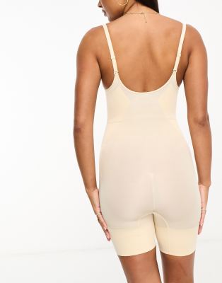 Dorina Absolute Sculpt High Control Open Bust Shaping Bodysuit With Shorts In Neutral