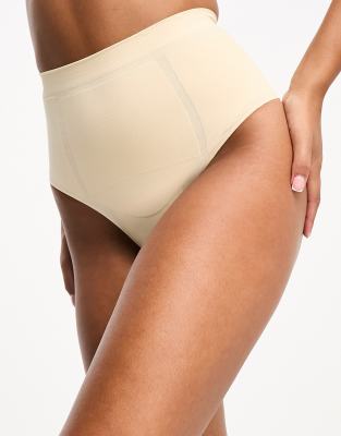 Thumbnail - Dorina - Absolute Sculpt - Nahtloser High-Control-Tanga in Beige mit hoher Taille-Neutral