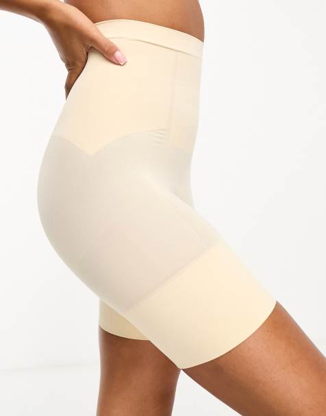 Solid Cut Out Back Shapewear Shorts